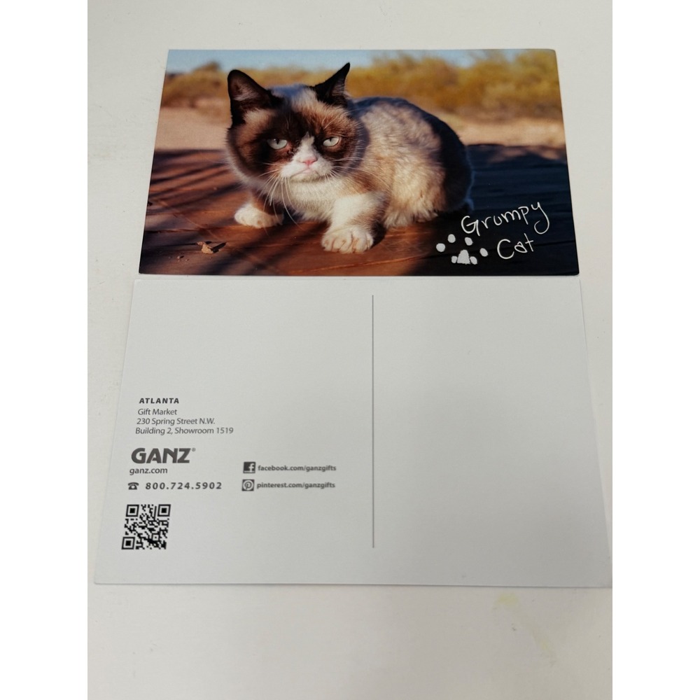 Ganz Grumpy Cat Postcard Collectible Meme Stationery Tardar Sauce Feline Card